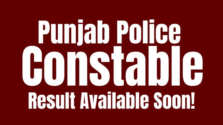 Punjab Police Constable Result Out Cut Off Marks Merit List